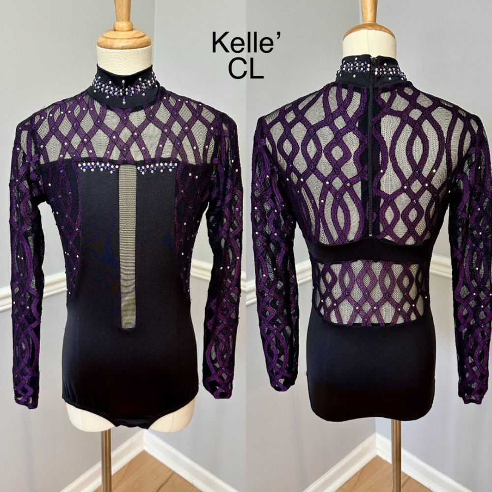 Purple and black leotard